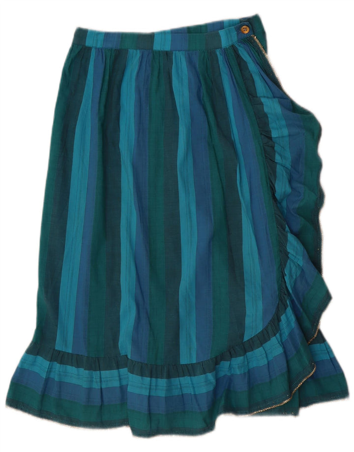Gonna vintage da donna con volant W24 XS a righe blu