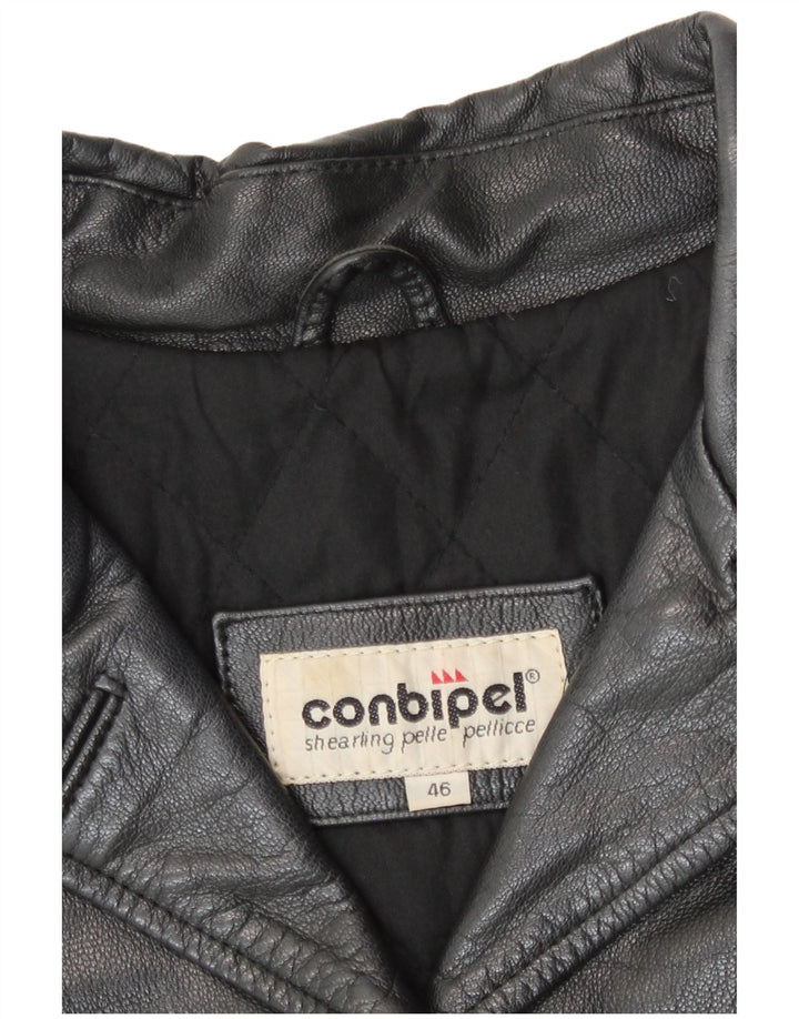 Giacca in pelle da donna vestibilità ampia Conbipel IT 46 Large in pelle nera
