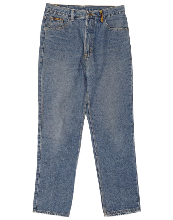 Jeans affusolati da donna vintage W34 L32 in cotone blu