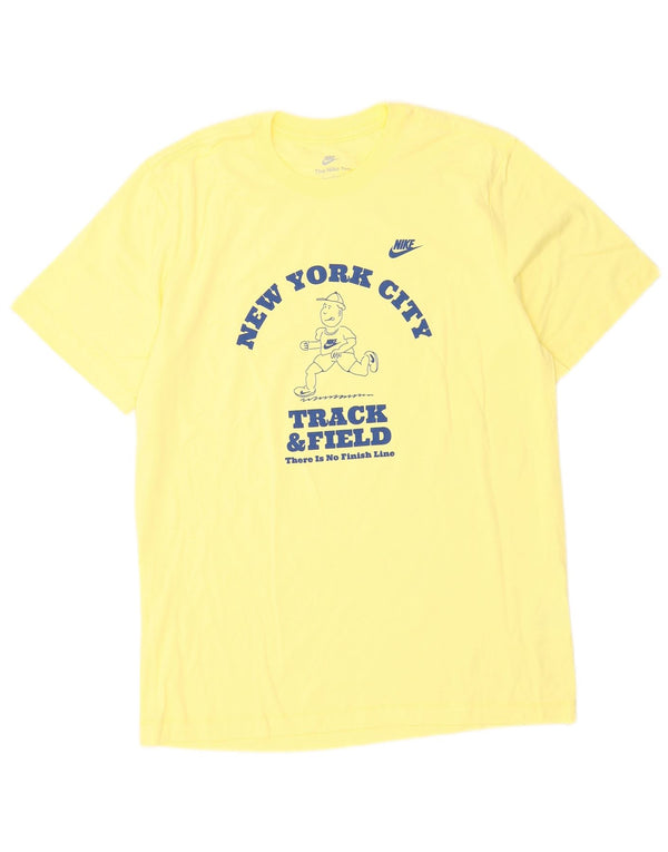 T-shirt grafica da uomo Nike Top in cotone giallo medio