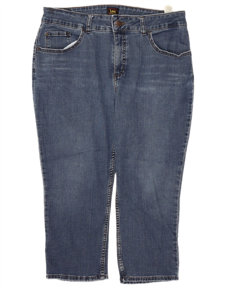 Jeans Capri da donna Lee US 18 2XL W36 L11 Cotone blu