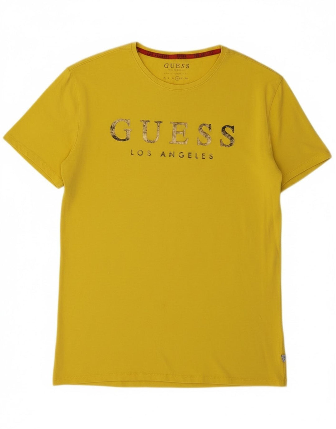 Guess T-shirt grafica da uomo grande gialla