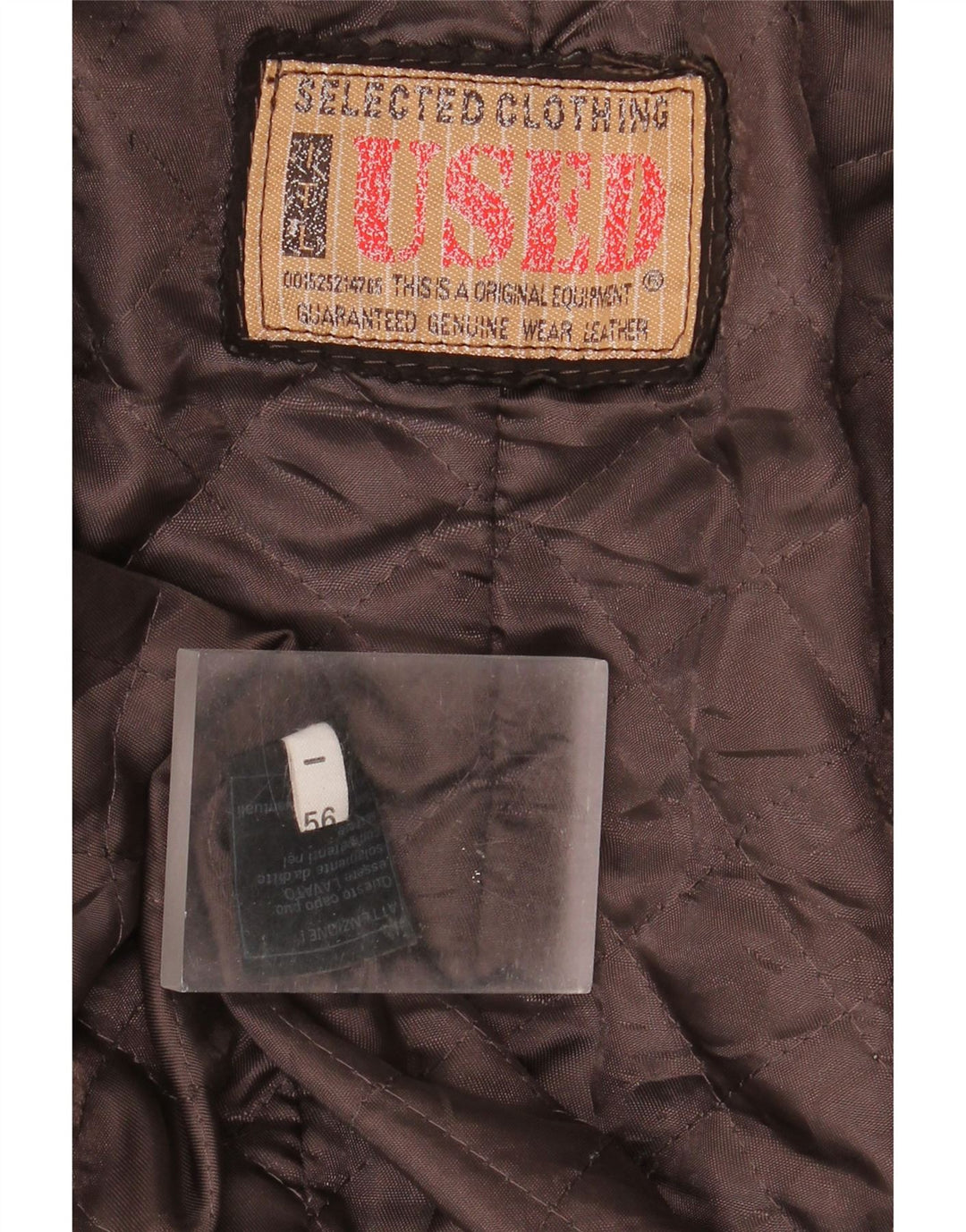 Giacca in pelle vintage da uomo IT 56 3XL Pelle marrone