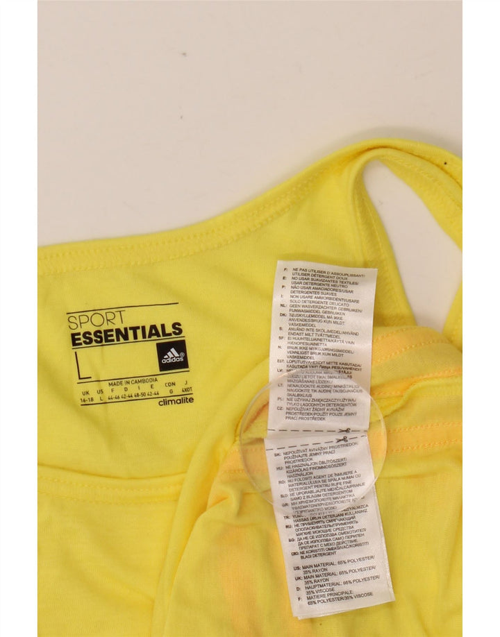 Canotta ADIDAS Climalite da donna UK 16/18 Large Giallo Poliestere