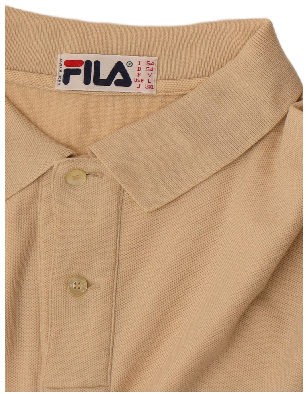 Polo da uomo a maniche lunghe Fila IT 54 XL Beige