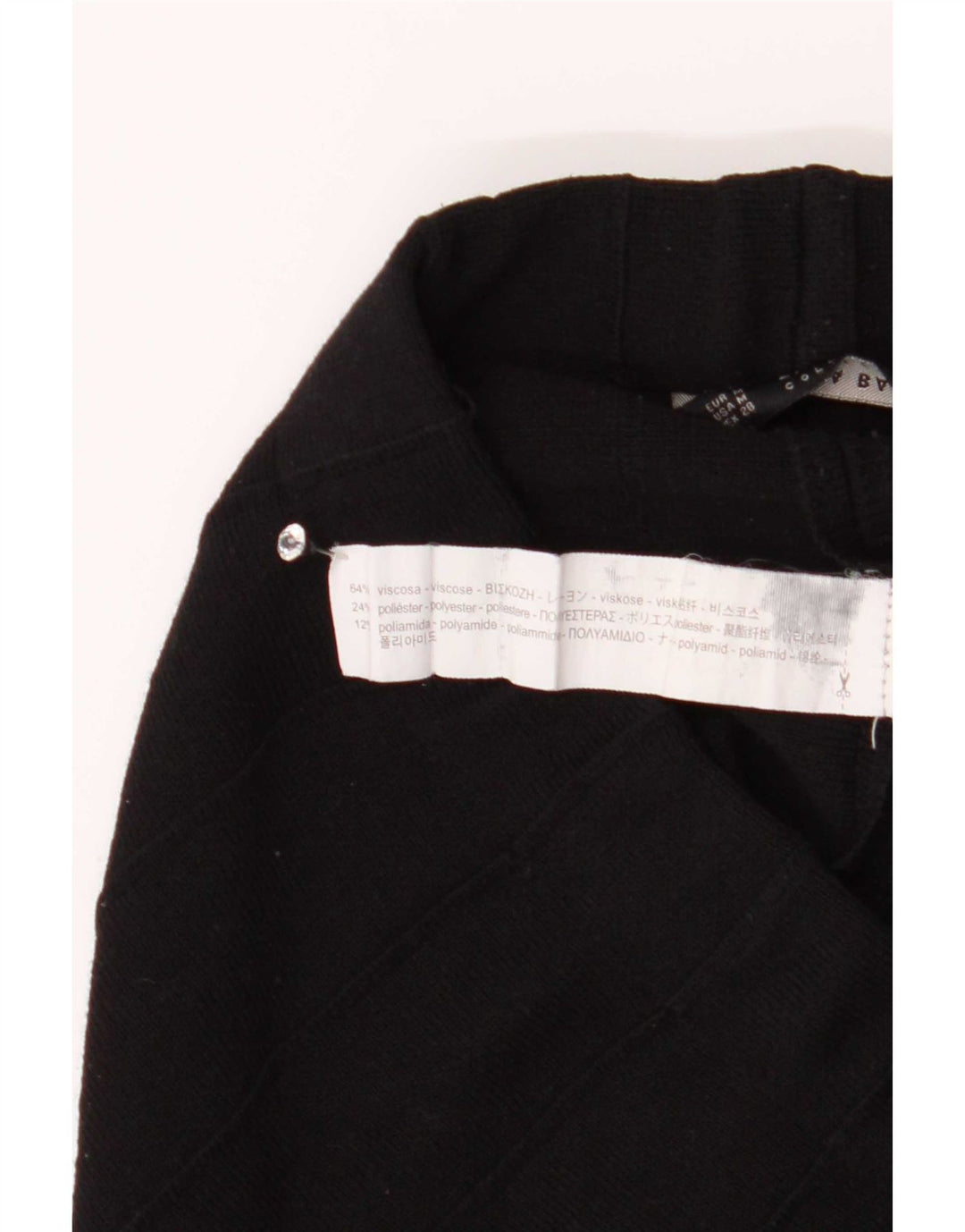 Gonna a trapezio da donna Zara media W28 viscosa nera