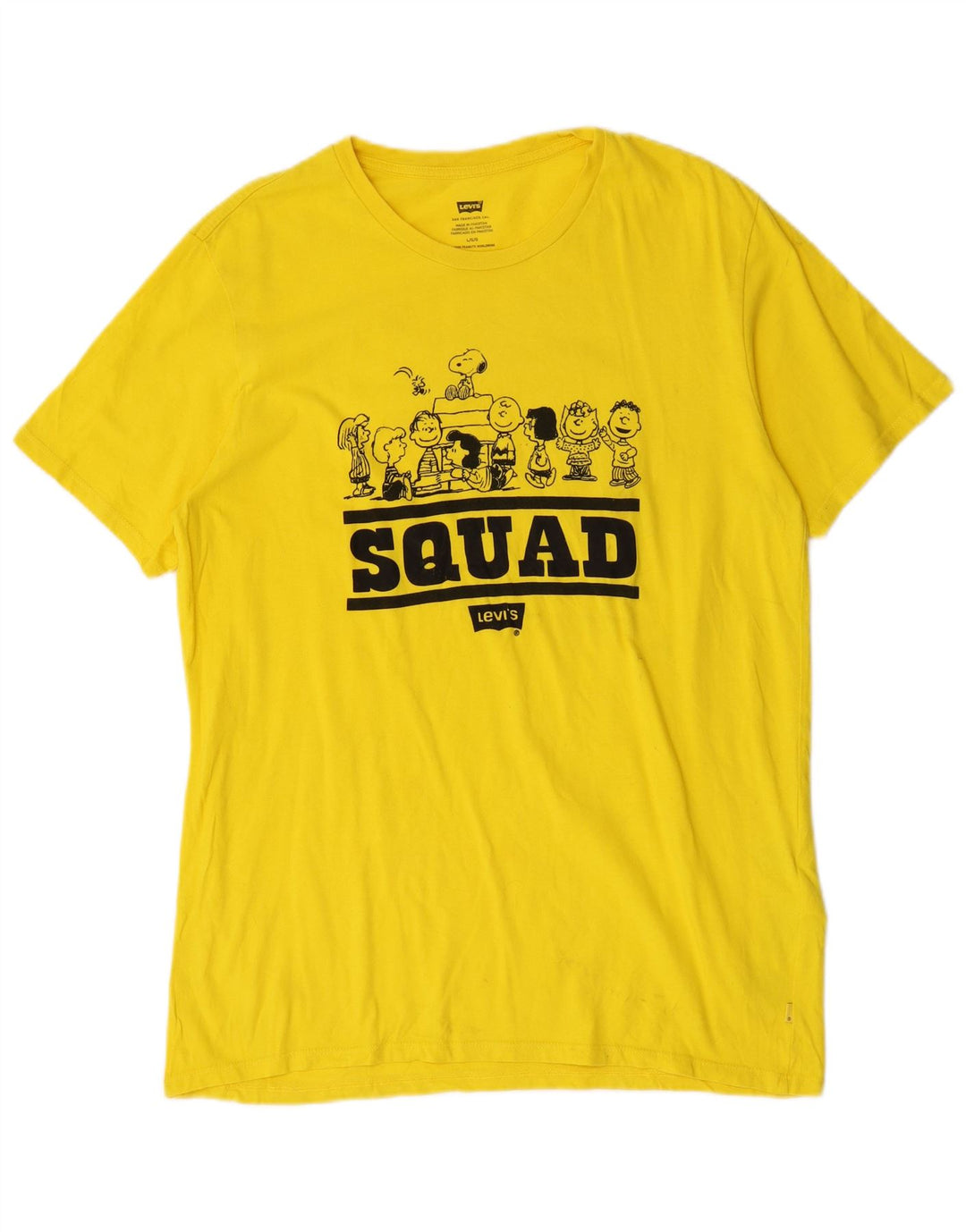 Levi's T-shirt grafica da uomo Peanuts Top grande in cotone giallo