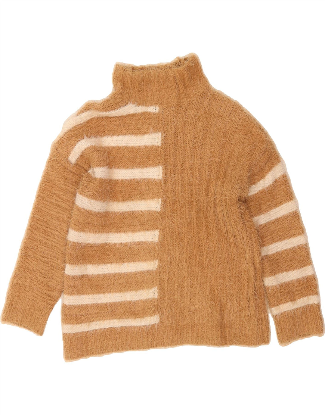 MARKS & SPENCER Womens Turtle Neck Jumper Sweater UK 10 Small Brown Vintage Marks & Spencer and Second-Hand Marks & Spencer from Messina Hembry 