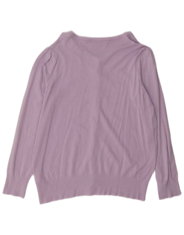 Maglione cardigan da donna Marks & Spencer UK 16 grande viscosa viola