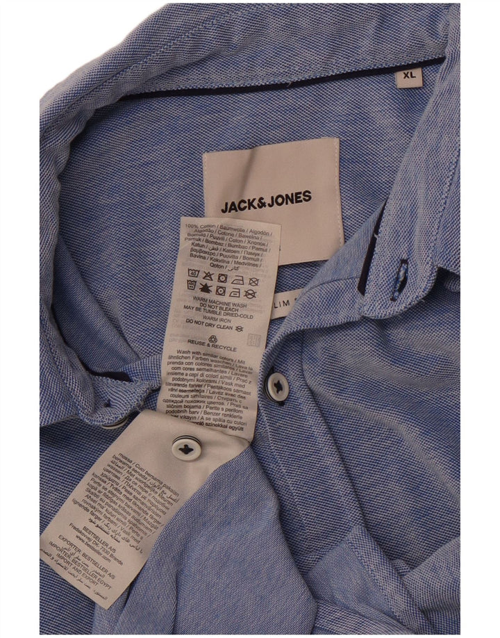 JACK & JONES Camicia slim fit da uomo XL in cotone blu