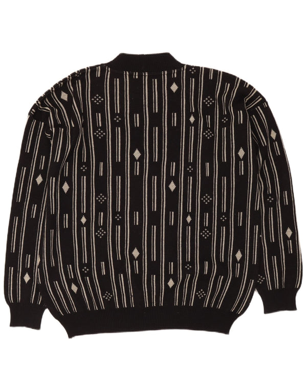 Maglione Maglione Girocollo Uomo De Pietri IT 48 Medio Nero Geometrico