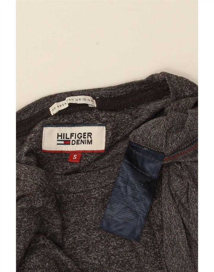 TOMMY HILFIGER T-shirt da uomo Top piccola in cotone chiazzato grigio
