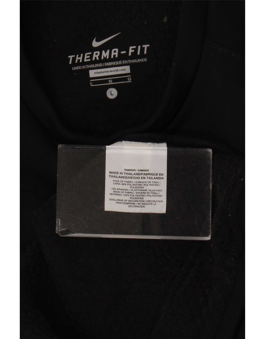 Felpa Nike Therma-Fit da uomo, grande, in poliestere nero