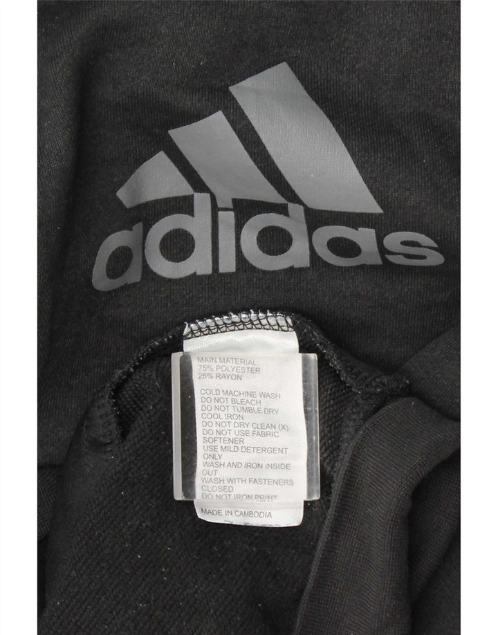 Felpa con cappuccio e zip grafica Adidas da uomo XL in poliestere grigio