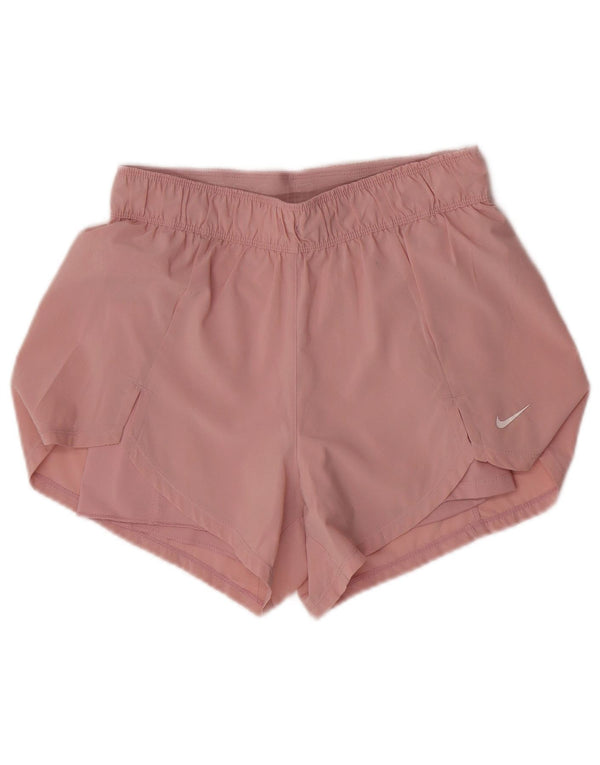 Pantaloncini sportivi Nike da donna Dri Fit UK 10 piccoli poliestere rosa