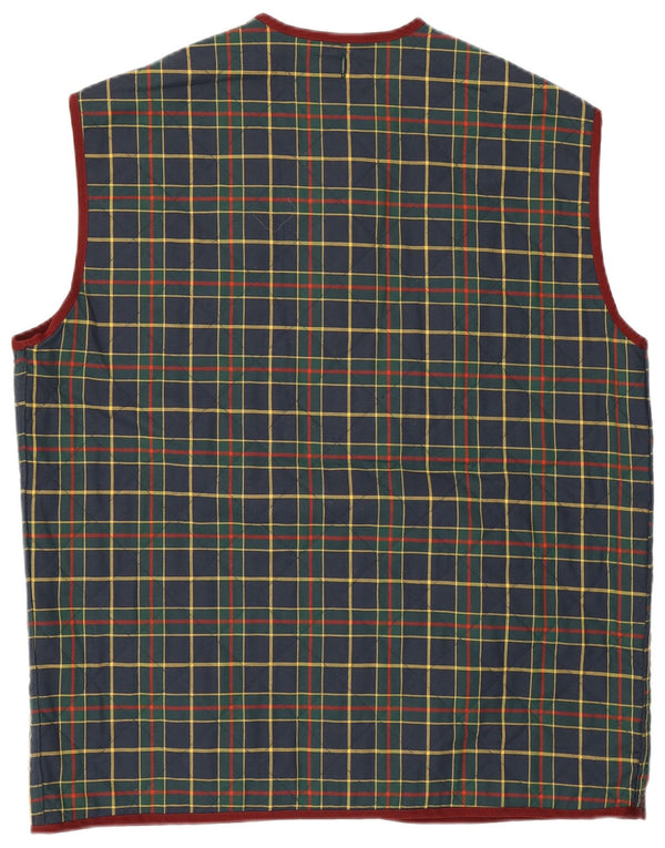 Belfe & Belfe Gilet trapuntato da uomo IT 50 Large Navy Check