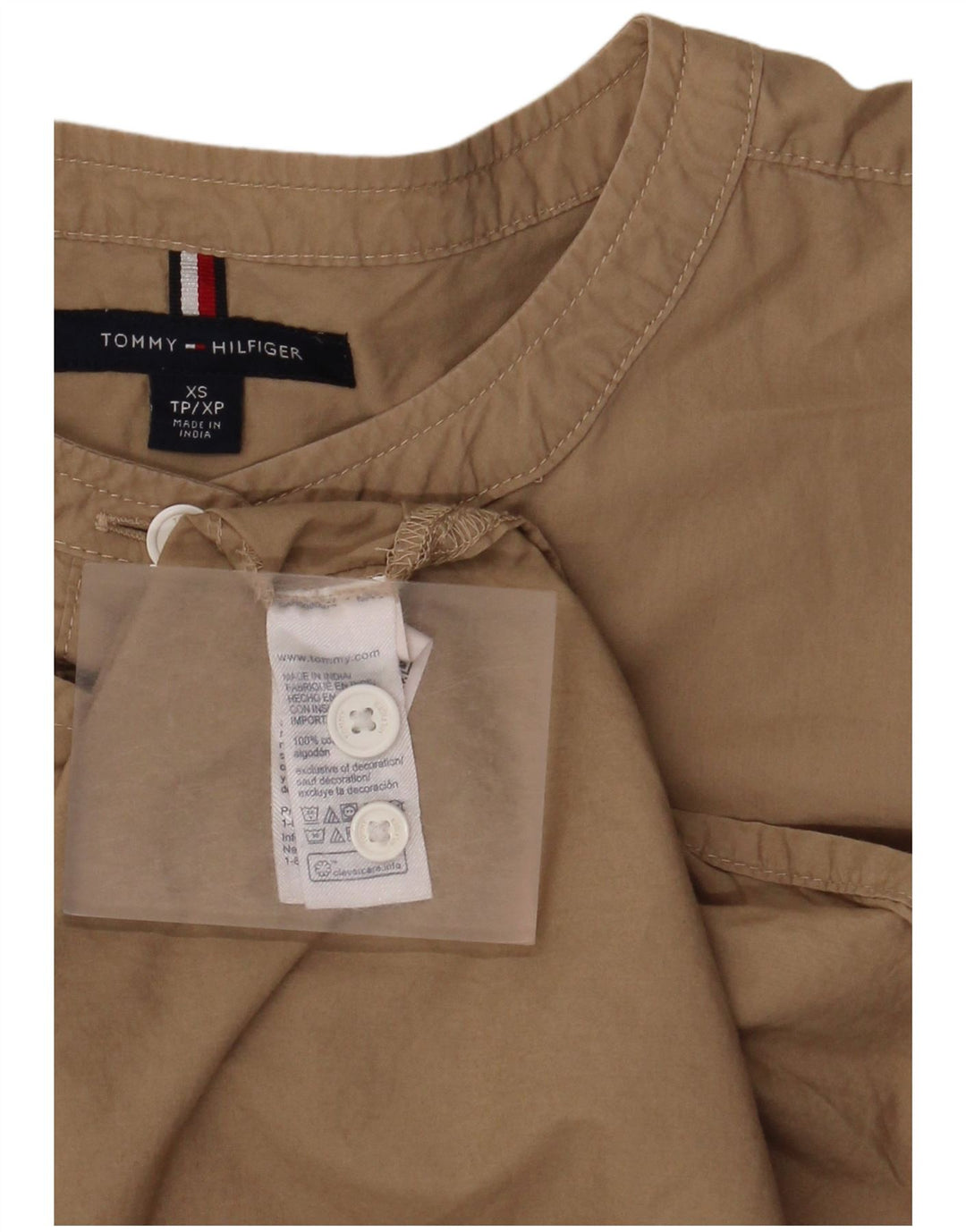 Abito camicia pullover oversize da donna Tommy Hilfiger UK 6 XS Cotone beige