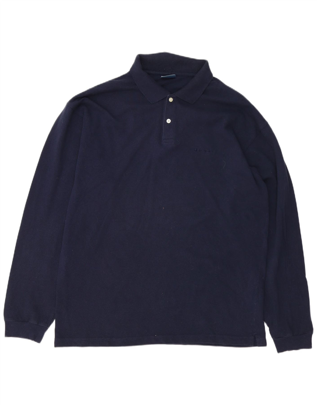 Polo da uomo a maniche lunghe CHAMPION 2XL in cotone blu navy