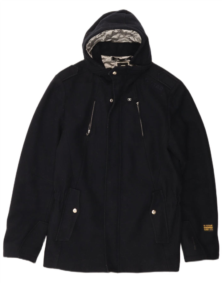 Giacca a vento con cappuccio G-Star da donna 3301 UK 16 Large in lana blu navy