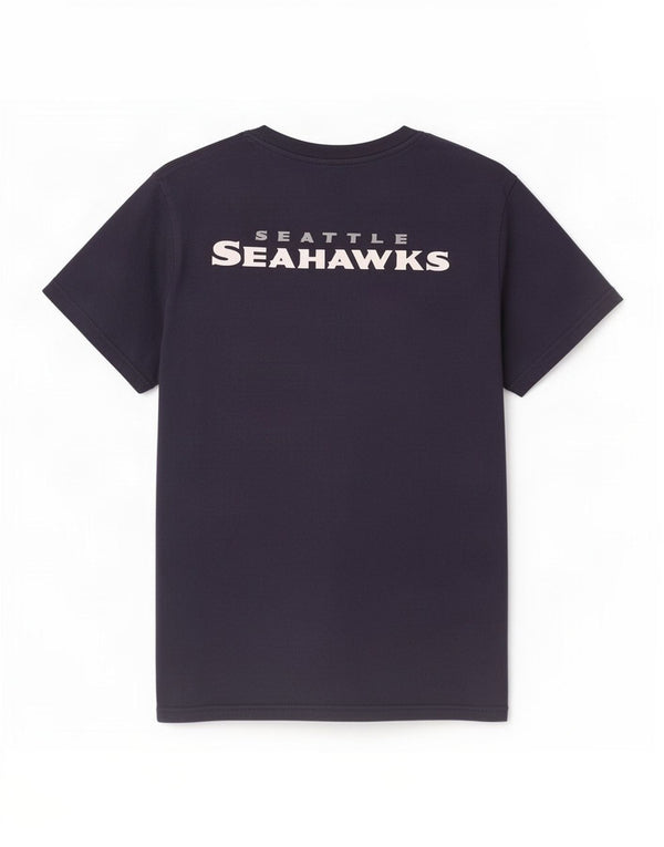 T-shirt grafica da uomo NFL Seattle Seahawks Top XL in cotone blu navy