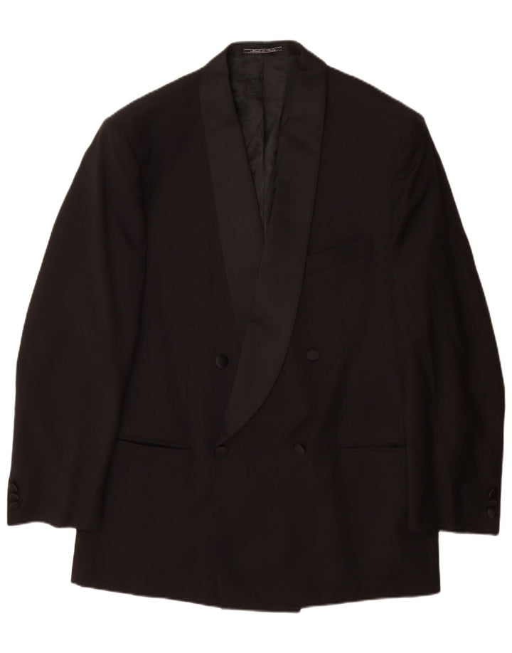 Giacca blazer doppiopetto da uomo Osvaldo Testa UK 40 grande nera
