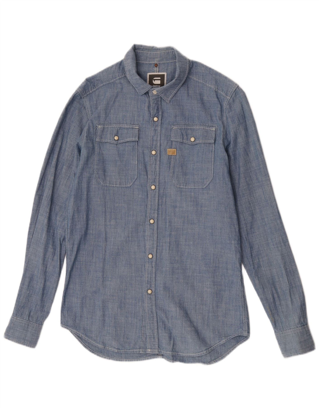 Camicia da uomo G-Star in cotone blu medio