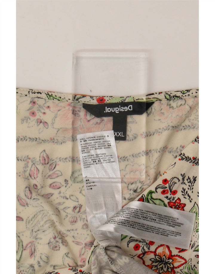 DESIGUAL Camicetta da donna Top UK 20 2XL Viscosa floreale bianco sporco
