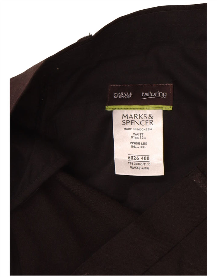 Pantaloni chino dritti su misura da uomo Marks & Spencer W32 L33 neri