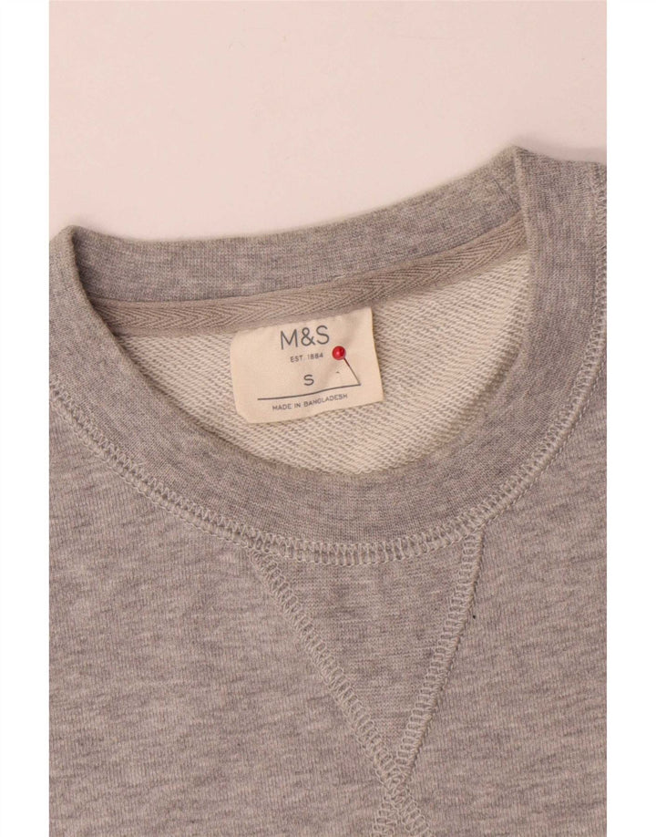 Felpa da uomo Marks & Spencer piccola in cotone grigio