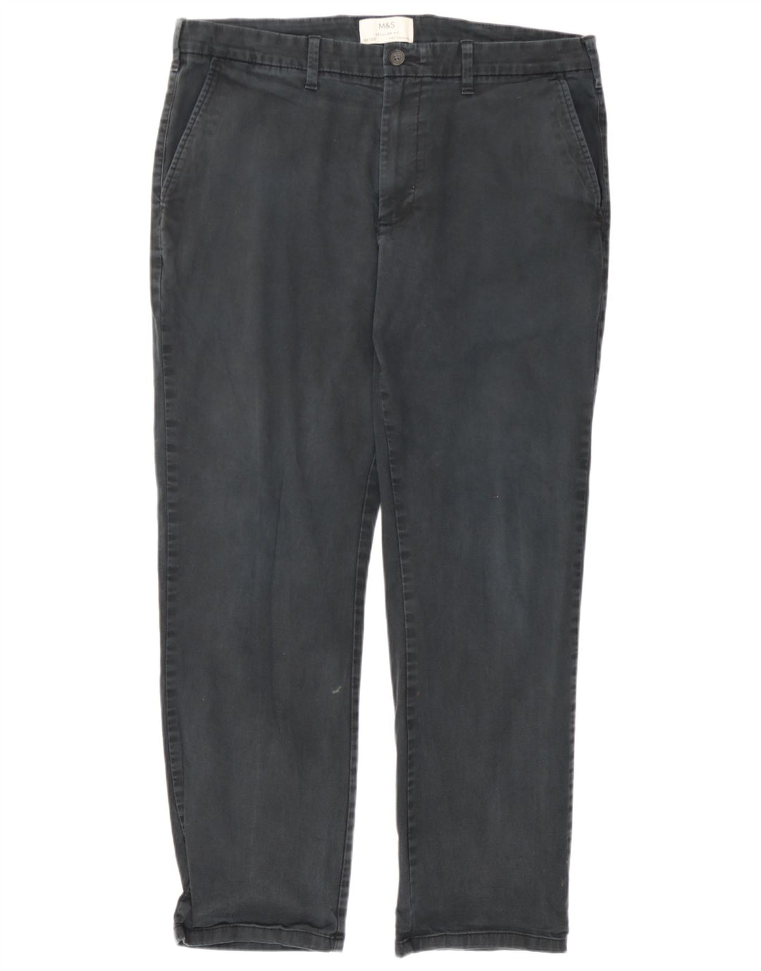 Pantaloni chino dritti vestibilità regolare da uomo Marks & Spencer W36 L29 Grigi