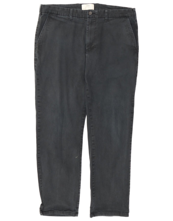 Pantaloni chino dritti vestibilità regolare da uomo Marks & Spencer W36 L29 Grigi