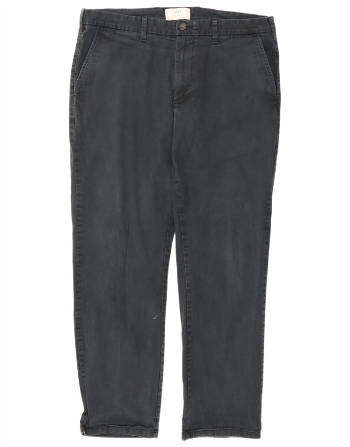 Pantaloni chino dritti vestibilità regolare da uomo Marks & Spencer W36 L29 Grigi