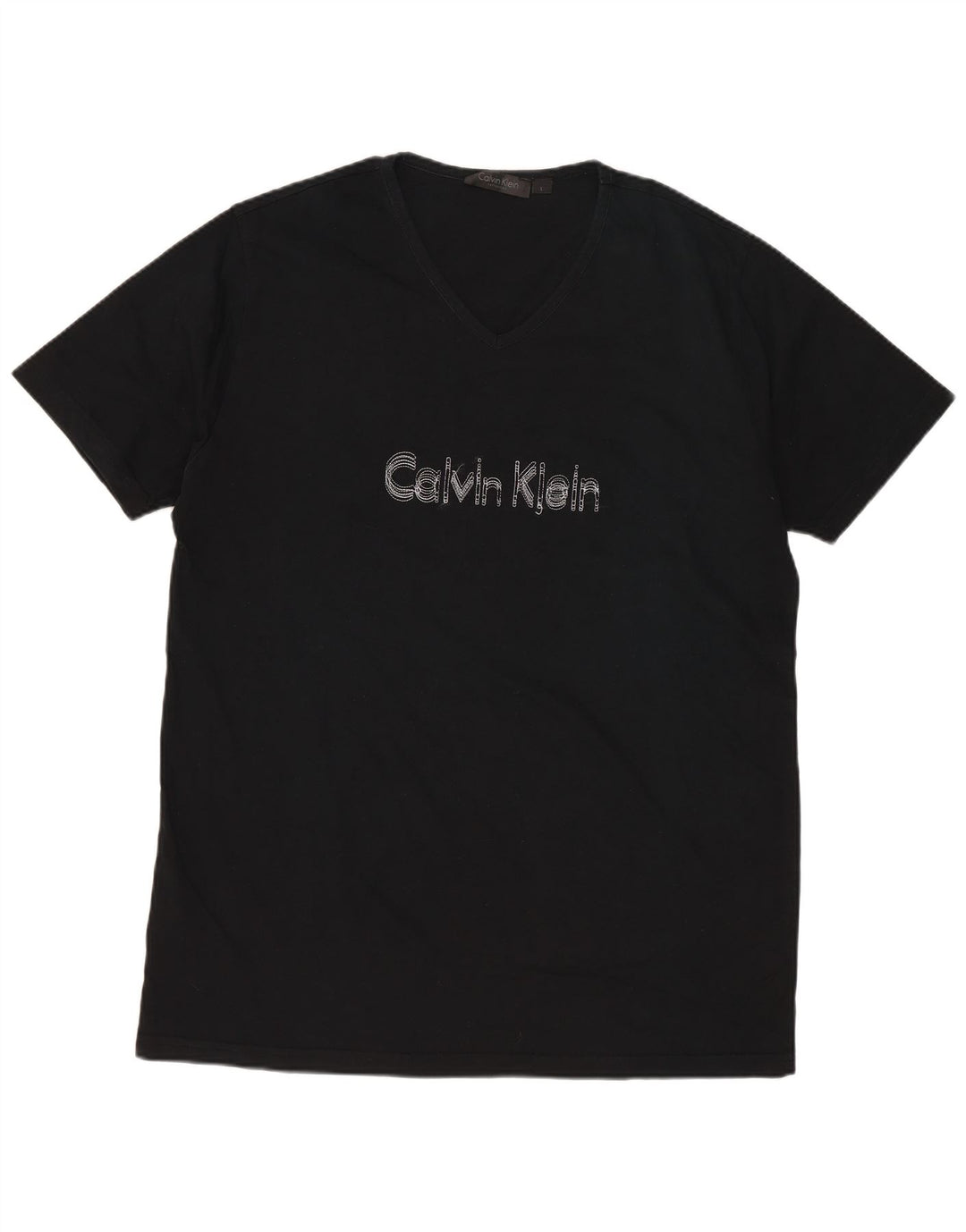 CALVIN KLEIN T-shirt grafica da uomo Top grande in cotone nero