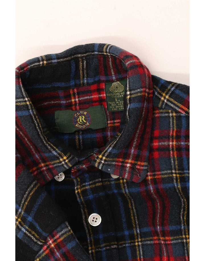 Camicia da uomo in flanella Club Room, lana a quadri multicolore grande