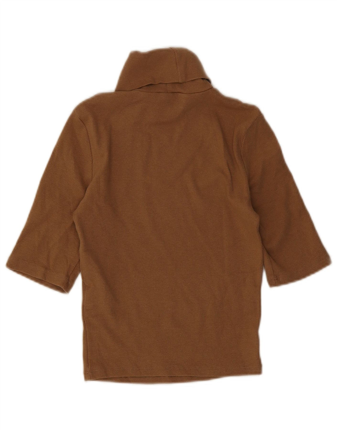 Top corto Zara da donna con collo alto UK 8 piccolo cotone marrone