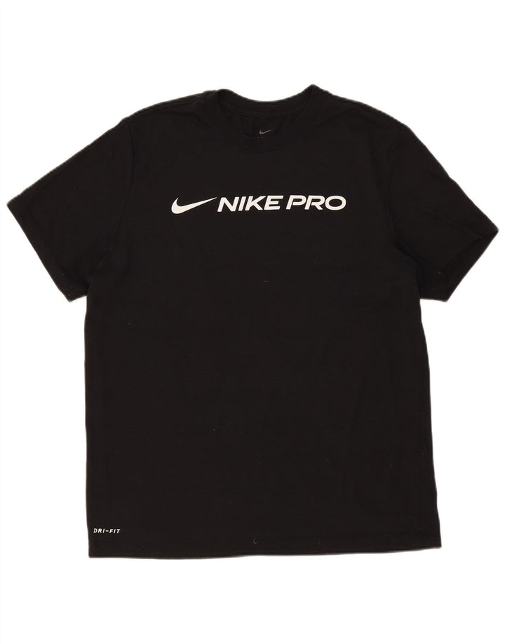 T-shirt grafica Nike Dri Fit da uomo, grande, in poliestere nero