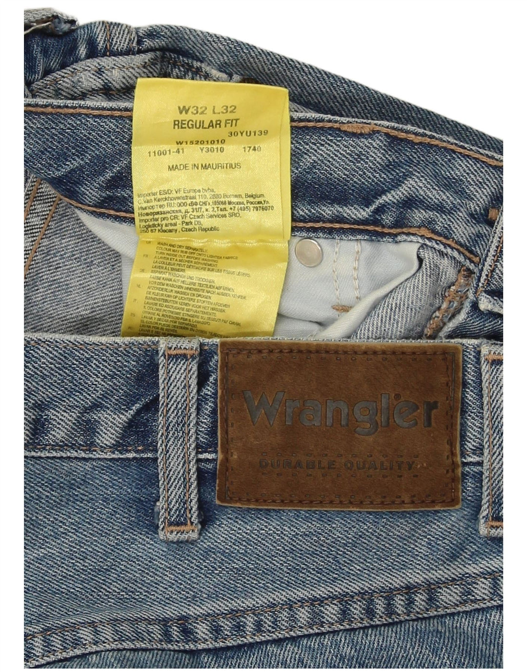 Jeans dritti da uomo Wrangler vestibilità regolare W32 L32 cotone blu
