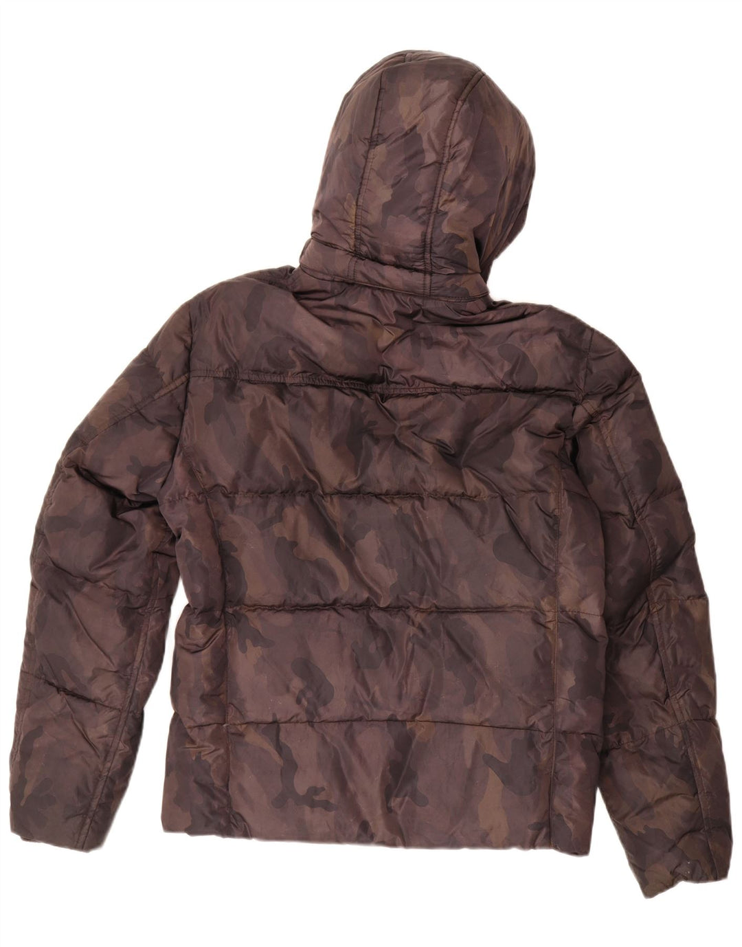 Giacca imbottita con cappuccio da uomo Fay UK 36 piccola mimetica marrone