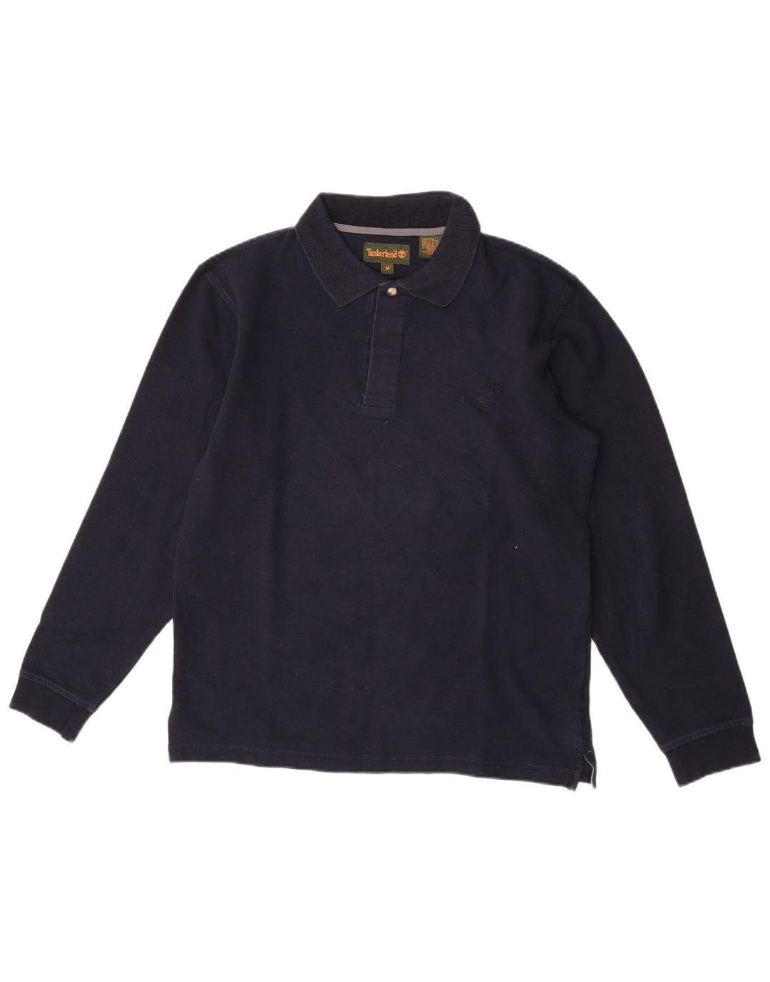 Polo da uomo a maniche lunghe Timberland in cotone blu navy medio