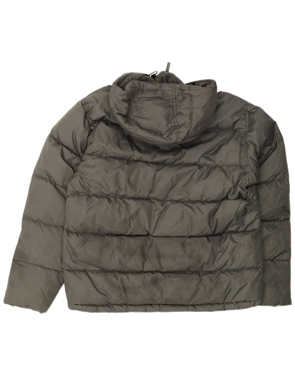 Giacca imbottita con cappuccio da uomo BENETTON UK 42 XL Grigia