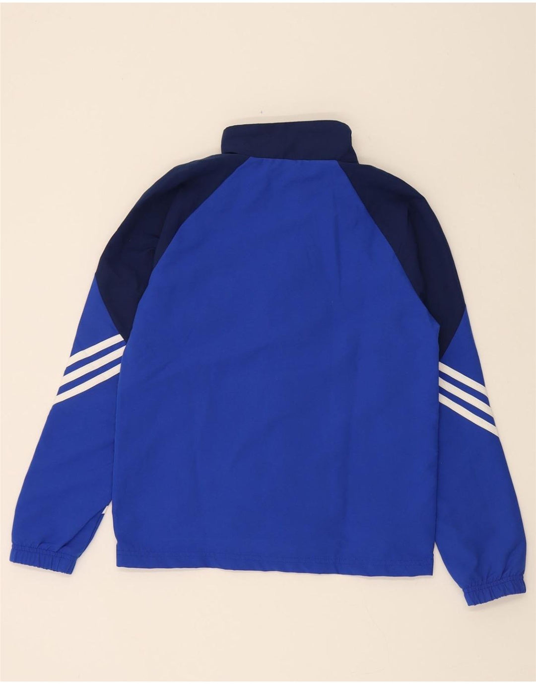 ADIDAS Boys Tracksuit Top Jacket 11-12 Years Blue Colourblock Polyester Vintage Adidas and Second-Hand Adidas from Messina Hembry 