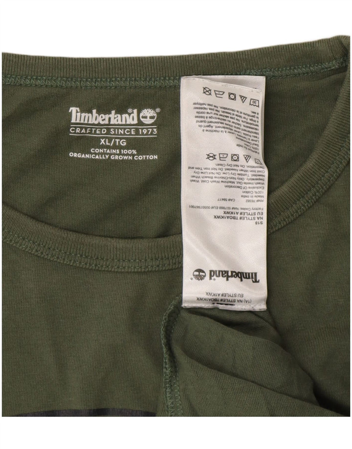 T-shirt grafica da uomo Timberland Top XL in cotone verde