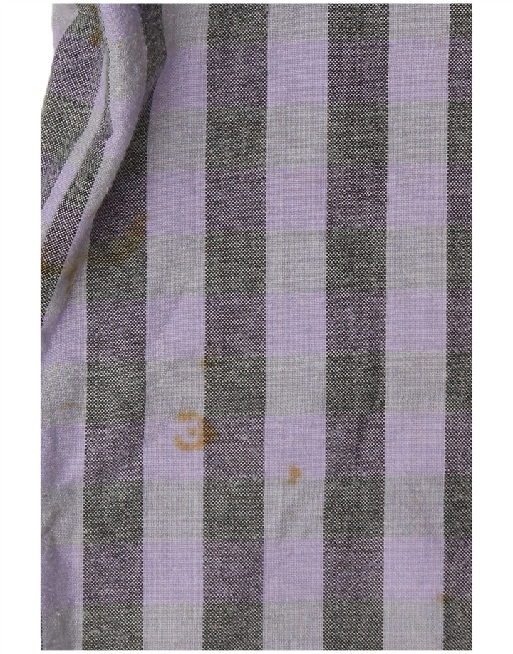 VINTAGE Mens Shirt Medium Purple Check