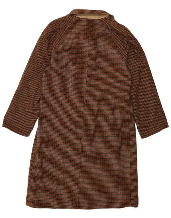 Soprabito reversibile da donna vintage EU 48 2XL lana pied de poule marrone