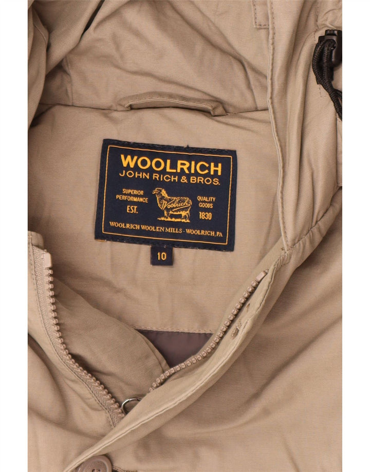Giacca imbottita con cappuccio da bambino Woolrich 9-10 anni in nylon grigio