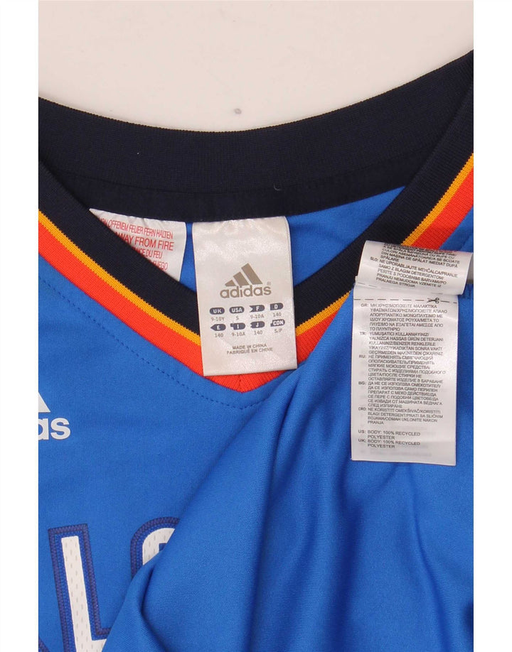Canotta Adidas da bambino con grafica Oklahoma Graphic, 9-10 anni, in poliestere color block blu