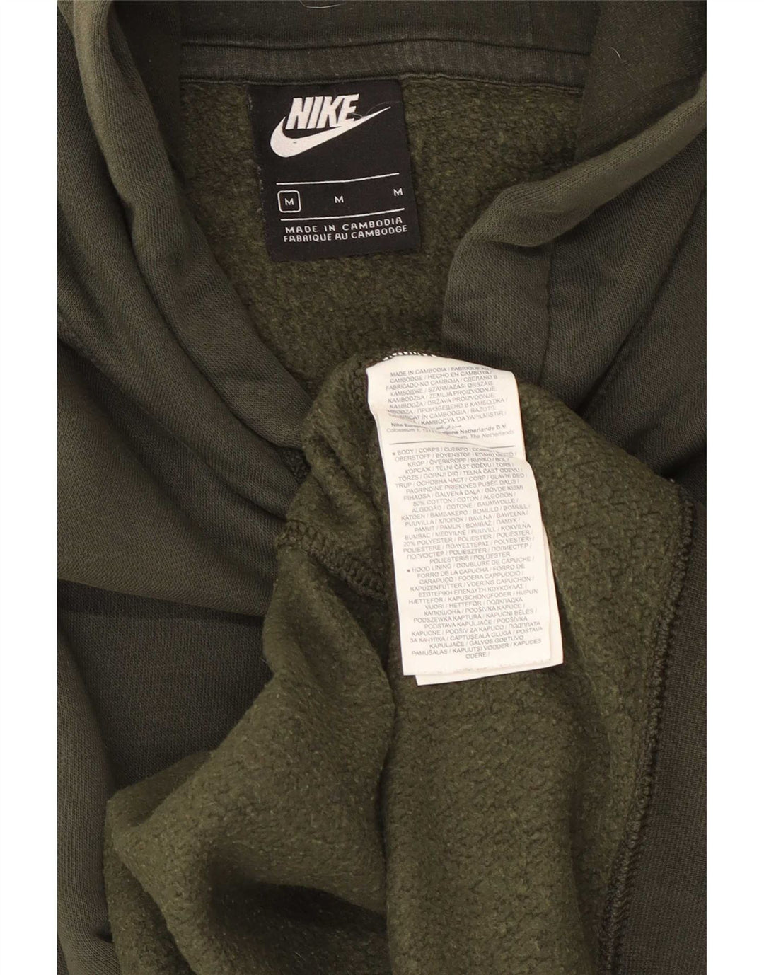 Felpa con cappuccio da uomo Nike, cotone medio kaki