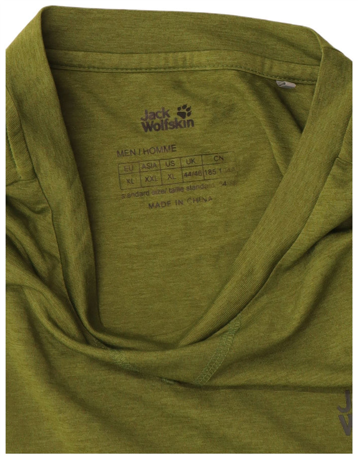 Jack Wolfskin Top da uomo a maniche lunghe UK 44/46 XL Poliestere kaki