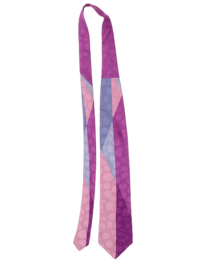 Versus By Gianni Versace Cravatta da uomo Taglia unica Viola Colorblock Seta Designer