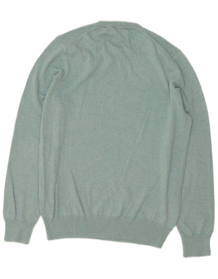 Maglione maglione girocollo da uomo Marks & Spencer in cotone blu medio